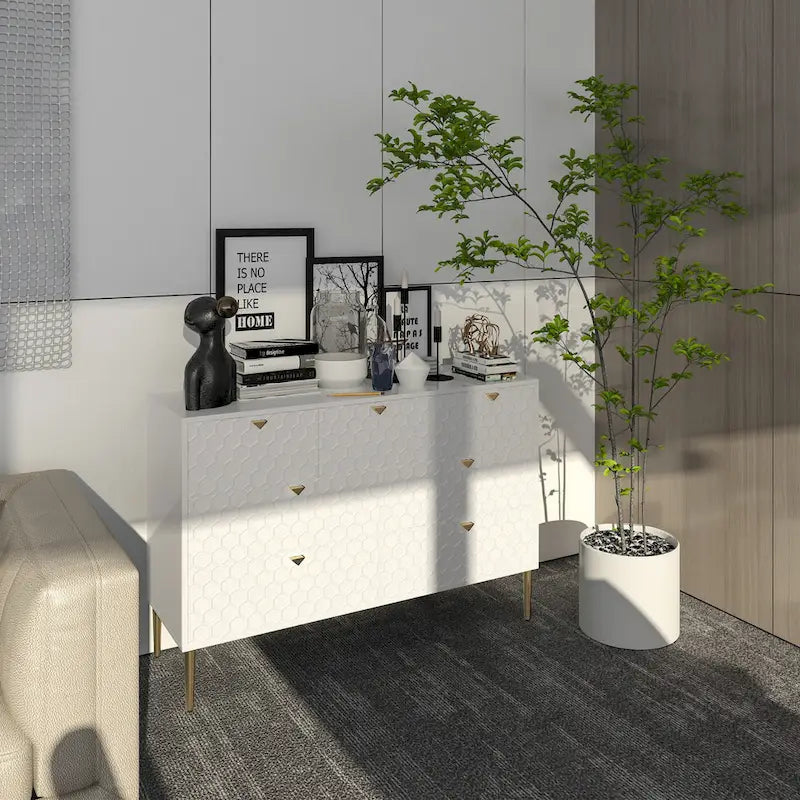 Commode à 7 tiroirs en bois Morden