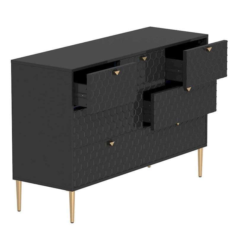 Commode à 7 tiroirs en bois Morden
