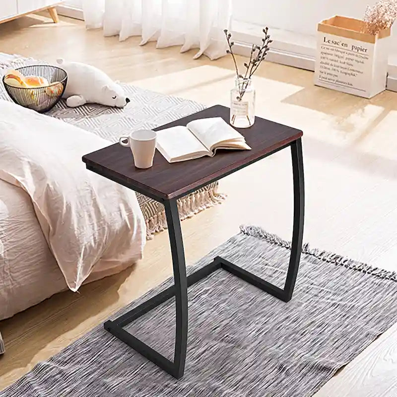 Table d'appoint en forme de C pour canapé ou fauteuil, table de collation, plateau de télévision