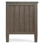 Meuble TV/multimédia contemporain WYNDENHALL Rowan en BOIS MASSIF, largeur 50 po, brun fumé, pour téléviseurs jusqu'à 55 po - 16p x 50l x 20h