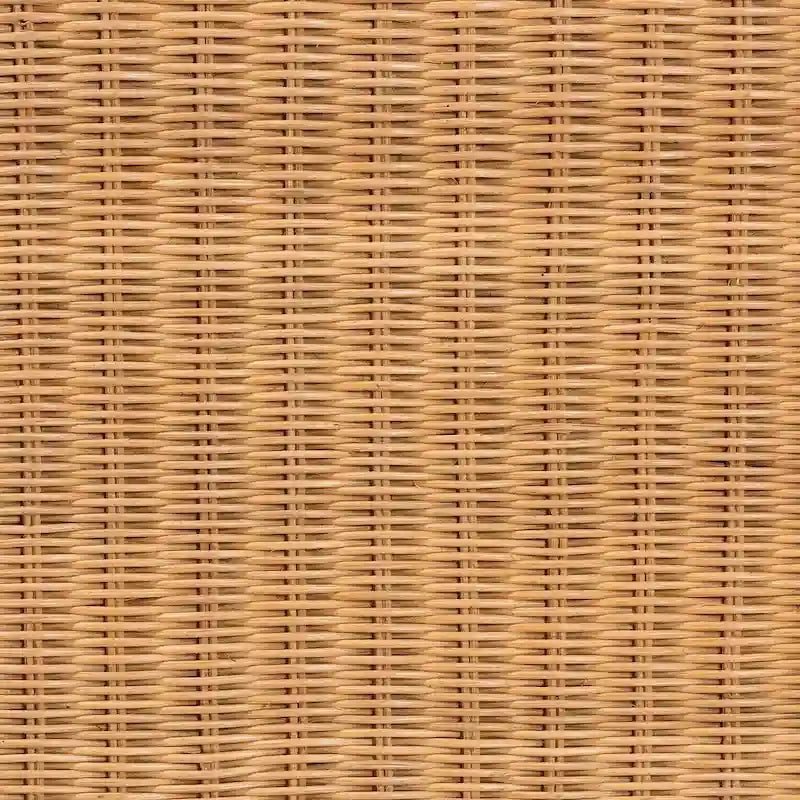 Banc d'appoint Erla Bohème en rotin clair avec bordure festonnée