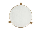 Table d'appoint Billie de 24 pouces de haut avec plateau en marbre véritable et accents blancs et dorés