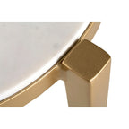 Table d'appoint Billie de 24 pouces de haut avec plateau en marbre véritable et accents blancs et dorés