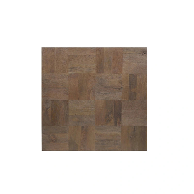 Table basse carrée en bois massif HomeRoots 40, marron foncé et noir