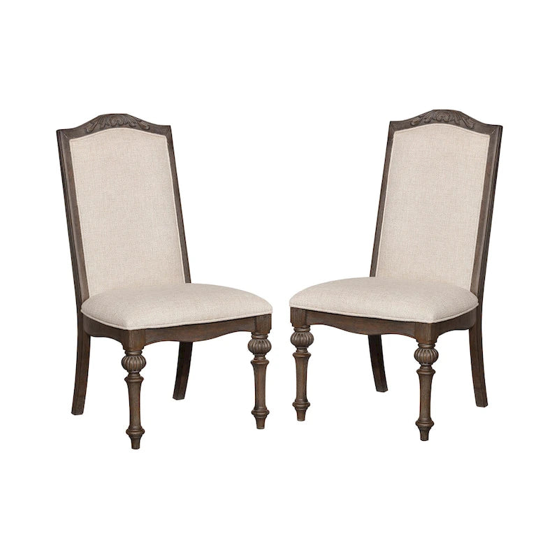 Chaises de salle à manger formelles en bois sculpté à dossier haut Gray Barn Cornerways (lot de 2)