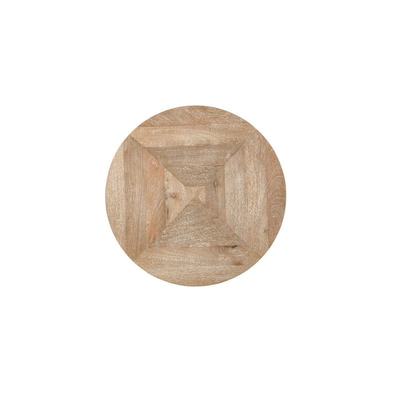 Table d'appoint ronde Fenway 22 en bois de manguier massif et métal - 56 cm (L) x 56 cm (l) x 63,5 cm (H)