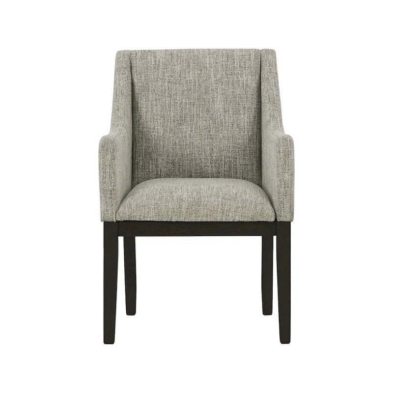 Chaise de salle à manger rembourrée Burkhaus marron foncé avec accoudoirs, lot de 2 - 21L x 24P x 36H