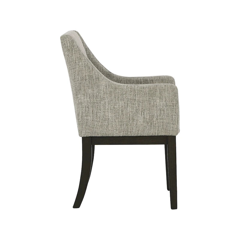Chaise de salle à manger rembourrée Burkhaus marron foncé avec accoudoirs, lot de 2 - 21L x 24P x 36H