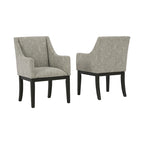 Chaise de salle à manger rembourrée Burkhaus marron foncé avec accoudoirs, lot de 2 - 21L x 24P x 36H