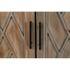 Buffet 4 portes en bois twill de style campagnard américain vintage pour salon, salle à manger ou entrée.