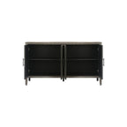 Buffet 4 portes en bois twill de style campagnard américain vintage pour salon, salle à manger ou entrée.