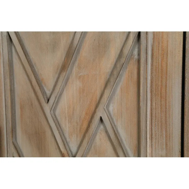 Buffet 4 portes en bois twill de style campagnard américain vintage pour salon, salle à manger ou entrée.