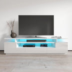 Meuble TV haute brillance Strick & Bolton Sparkes de 195 cm avec éclairage LED