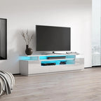 Meuble TV haute brillance Strick & Bolton Sparkes de 195 cm avec éclairage LED