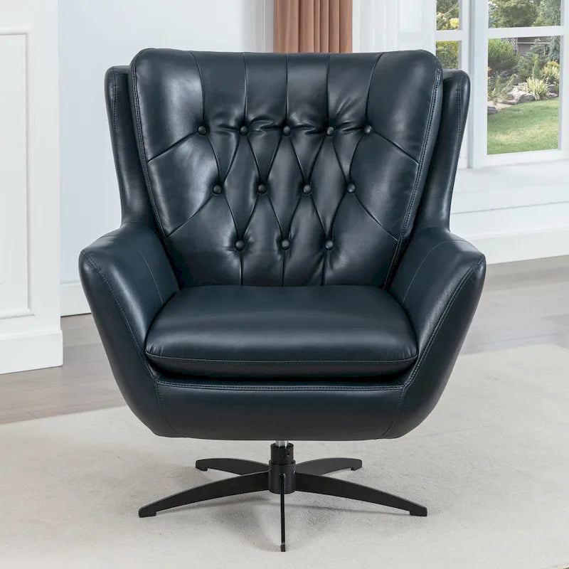 Fauteuil pivotant en similicuir capitonné Cleveland par Greyson Living