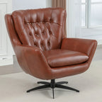 Fauteuil pivotant en similicuir capitonné Cleveland par Greyson Living