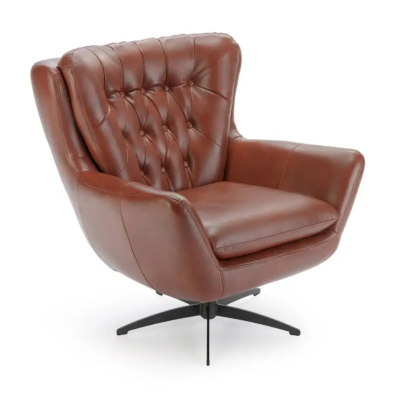 Fauteuil pivotant en similicuir capitonné Cleveland par Greyson Living