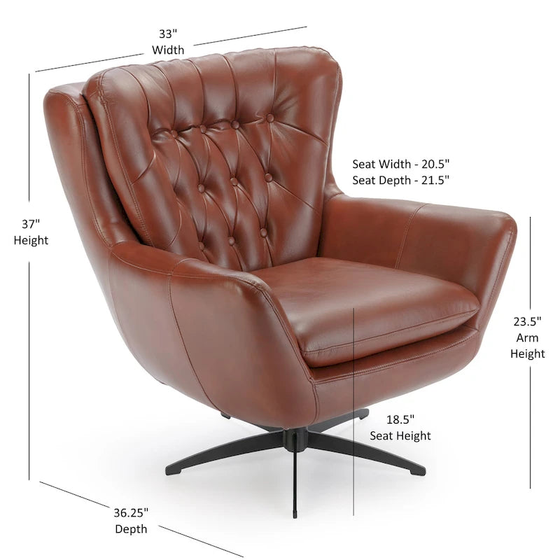 Fauteuil pivotant en similicuir capitonné Cleveland par Greyson Living