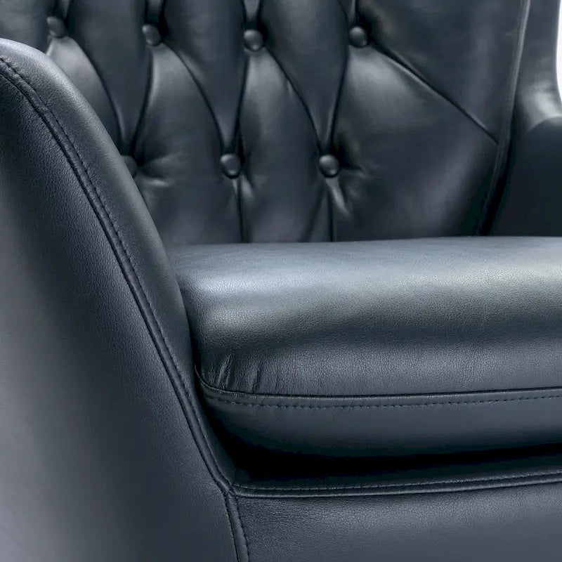 Fauteuil pivotant en similicuir capitonné Cleveland par Greyson Living
