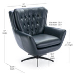Fauteuil pivotant en similicuir capitonné Cleveland par Greyson Living