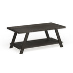 Roundhill Furniture The Gray Barn Cedar Ridge Table basse contemporaine en bois répliqué avec étagère