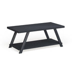 Roundhill Furniture The Gray Barn Cedar Ridge Table basse contemporaine en bois répliqué avec étagère
