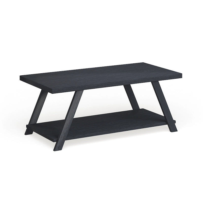 Roundhill Furniture The Gray Barn Cedar Ridge Table basse contemporaine en bois répliqué avec étagère