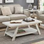 Roundhill Furniture The Gray Barn Cedar Ridge Table basse contemporaine en bois répliqué avec étagère