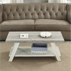 Roundhill Furniture The Gray Barn Cedar Ridge Table basse contemporaine en bois répliqué avec étagère