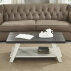 Roundhill Furniture The Gray Barn Cedar Ridge Table basse contemporaine en bois répliqué avec étagère
