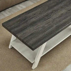Roundhill Furniture The Gray Barn Cedar Ridge Table basse contemporaine en bois répliqué avec étagère