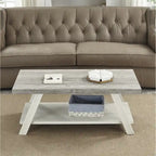 Roundhill Furniture The Gray Barn Cedar Ridge Table basse contemporaine en bois répliqué avec étagère