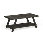 Roundhill Furniture The Gray Barn Cedar Ridge Table basse contemporaine en bois répliqué avec étagère