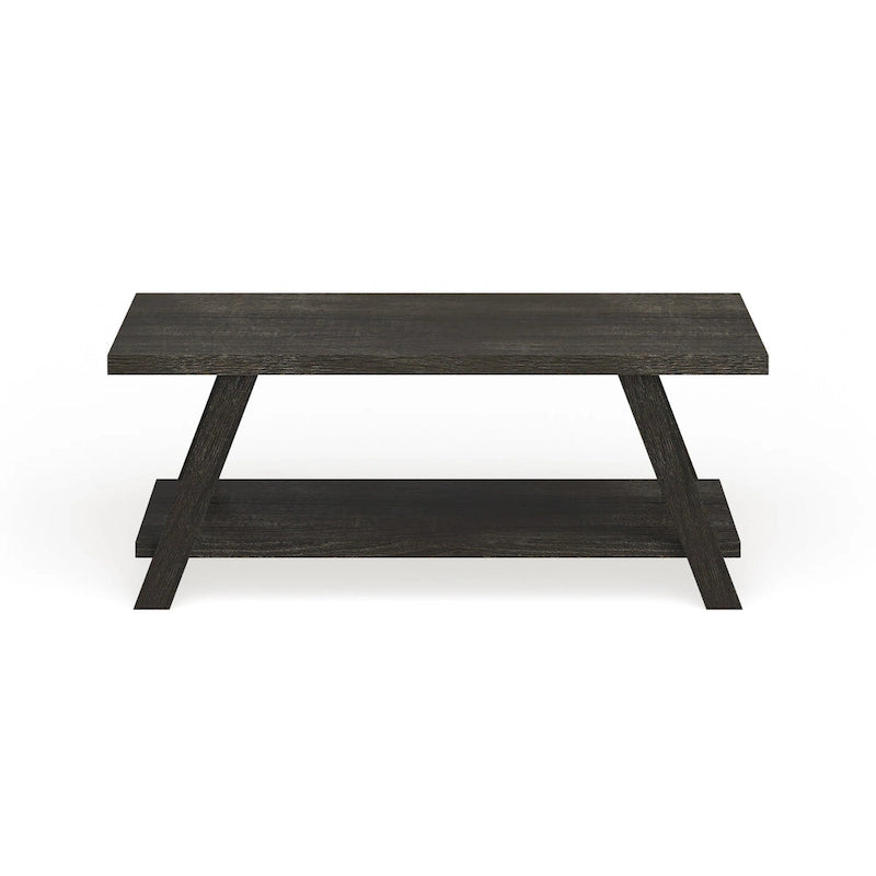 Roundhill Furniture The Gray Barn Cedar Ridge Table basse contemporaine en bois répliqué avec étagère