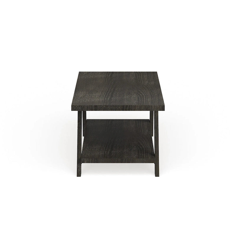 Roundhill Furniture The Gray Barn Cedar Ridge Table basse contemporaine en bois répliqué avec étagère