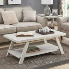 Roundhill Furniture The Gray Barn Cedar Ridge Table basse contemporaine en bois répliqué avec étagère