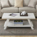 Roundhill Furniture The Gray Barn Cedar Ridge Table basse contemporaine en bois répliqué avec étagère