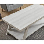Roundhill Furniture The Gray Barn Cedar Ridge Table basse contemporaine en bois répliqué avec étagère