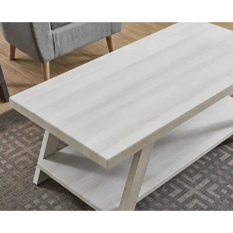 Roundhill Furniture The Gray Barn Cedar Ridge Table basse contemporaine en bois répliqué avec étagère