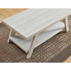 Roundhill Furniture The Gray Barn Cedar Ridge Table basse contemporaine en bois répliqué avec étagère