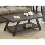 Roundhill Furniture The Gray Barn Cedar Ridge Table basse contemporaine en bois répliqué avec étagère