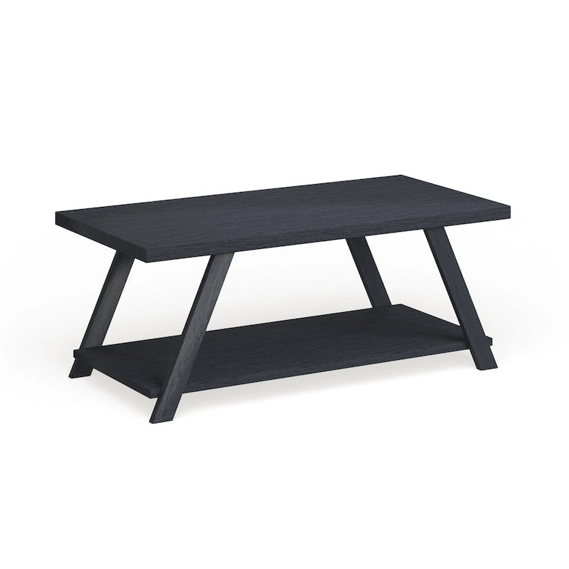 Roundhill Furniture The Gray Barn Cedar Ridge Table basse contemporaine en bois répliqué avec étagère