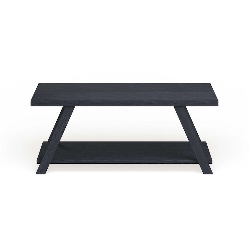 Roundhill Furniture The Gray Barn Cedar Ridge Table basse contemporaine en bois répliqué avec étagère