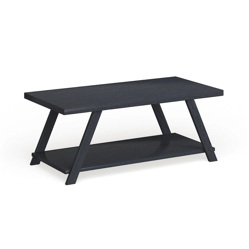 Roundhill Furniture The Gray Barn Cedar Ridge Table basse contemporaine en bois répliqué avec étagère