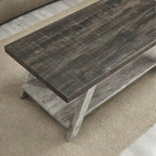 Roundhill Furniture The Gray Barn Cedar Ridge Table basse contemporaine en bois répliqué avec étagère