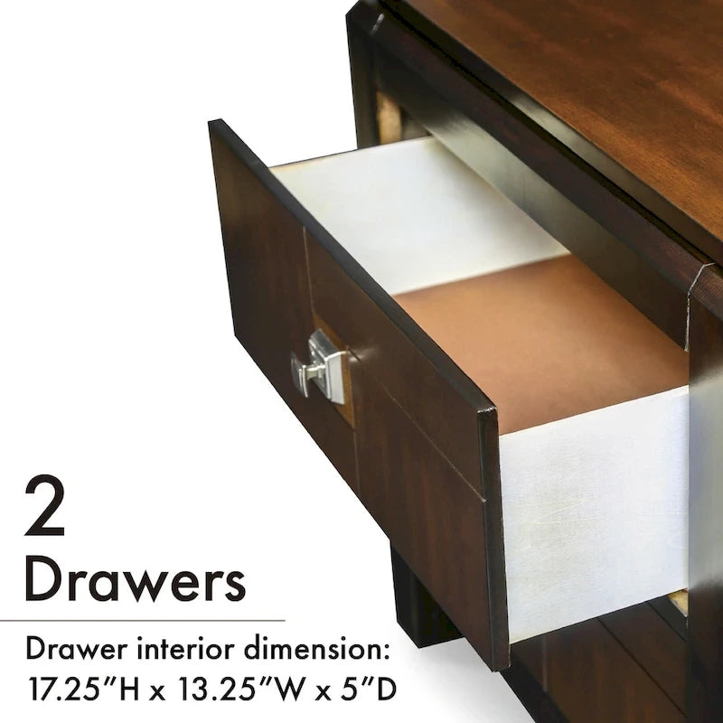 Ensemble de chambre à coucher Jupa Transitional en bois de noyer de 2 pièces par Furniture of America