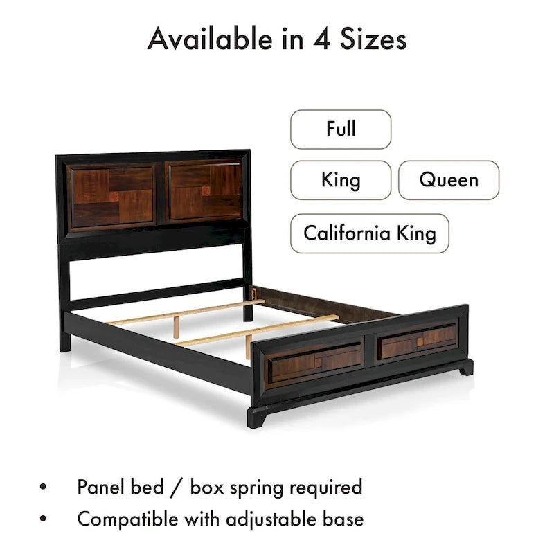 Ensemble de chambre à coucher Jupa Transitional en bois de noyer de 2 pièces par Furniture of America