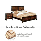 Ensemble de chambre à coucher Jupa Transitional en bois de noyer de 2 pièces par Furniture of America