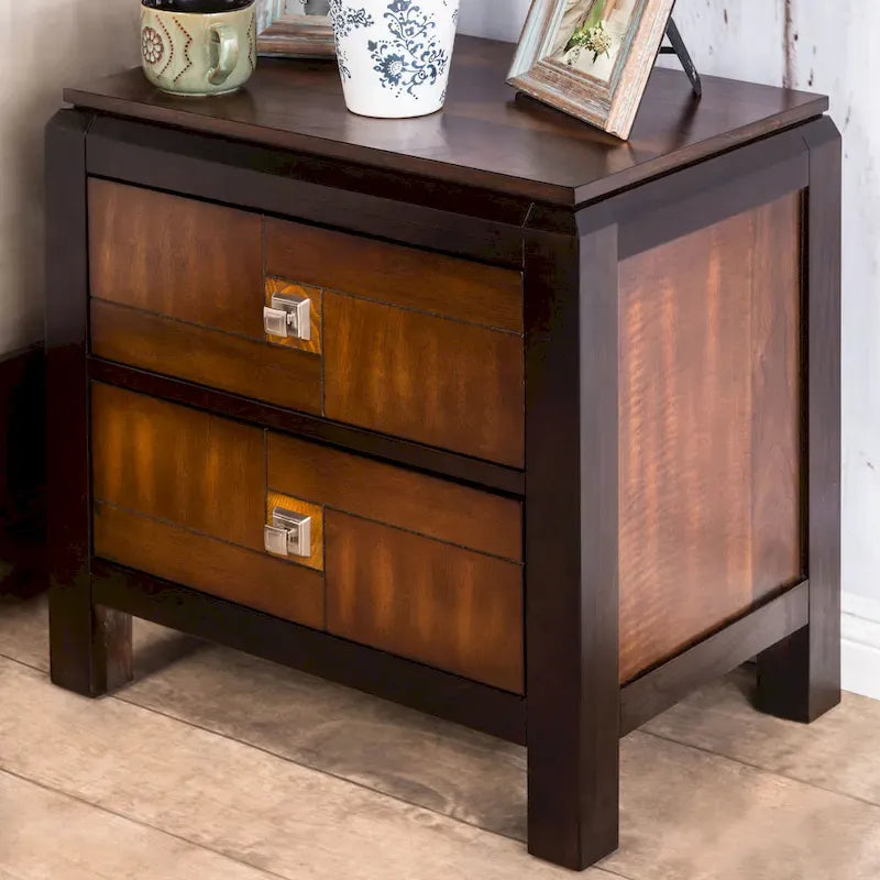Ensemble de chambre à coucher Jupa Transitional en bois de noyer de 2 pièces par Furniture of America