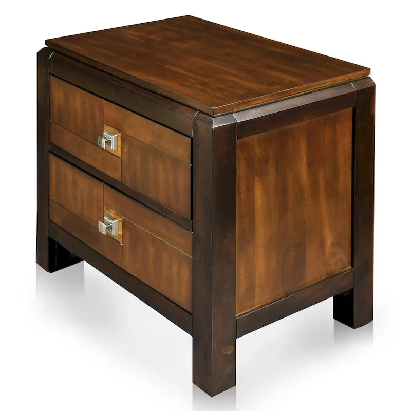 Ensemble de chambre à coucher Jupa Transitional en bois de noyer de 2 pièces par Furniture of America